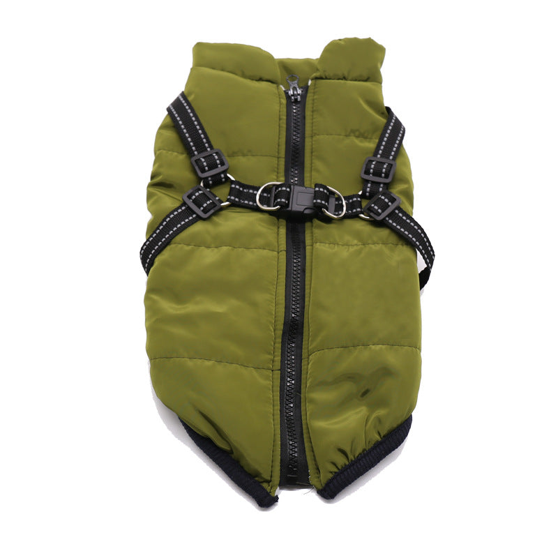 Winter Dog Coat with Harness Integrated