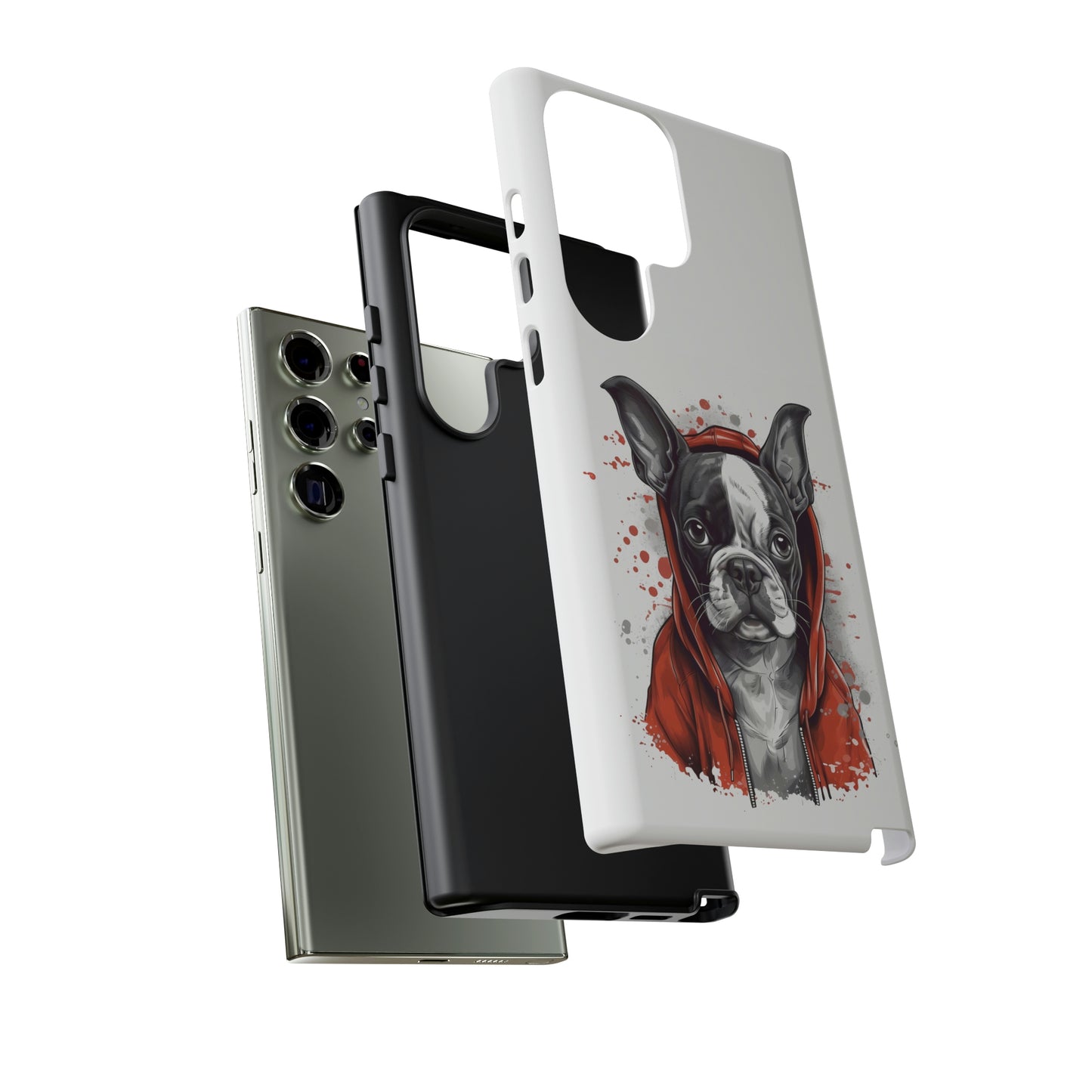 Boston Terrier in a Red Hoodie Samsung Tough Cases