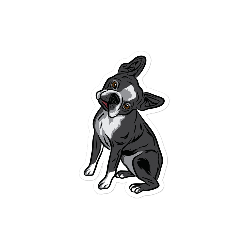 Boston Terrier Head Tilt Sticker