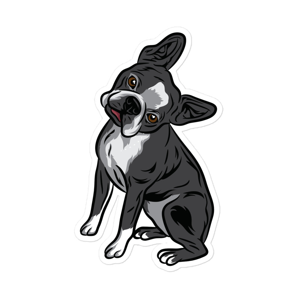 Boston Terrier Head Tilt Sticker