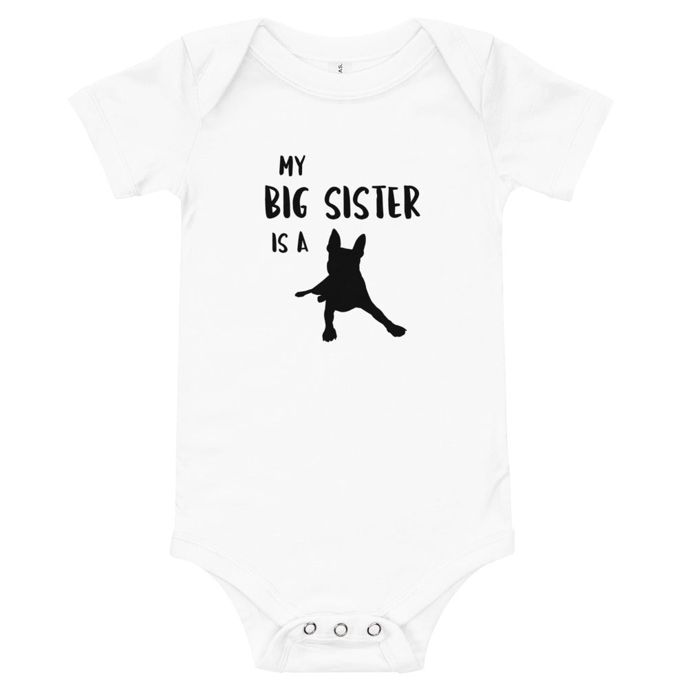 My Big Sister Is A Boston Terrier - Baby Onesie - Boston Terrier World