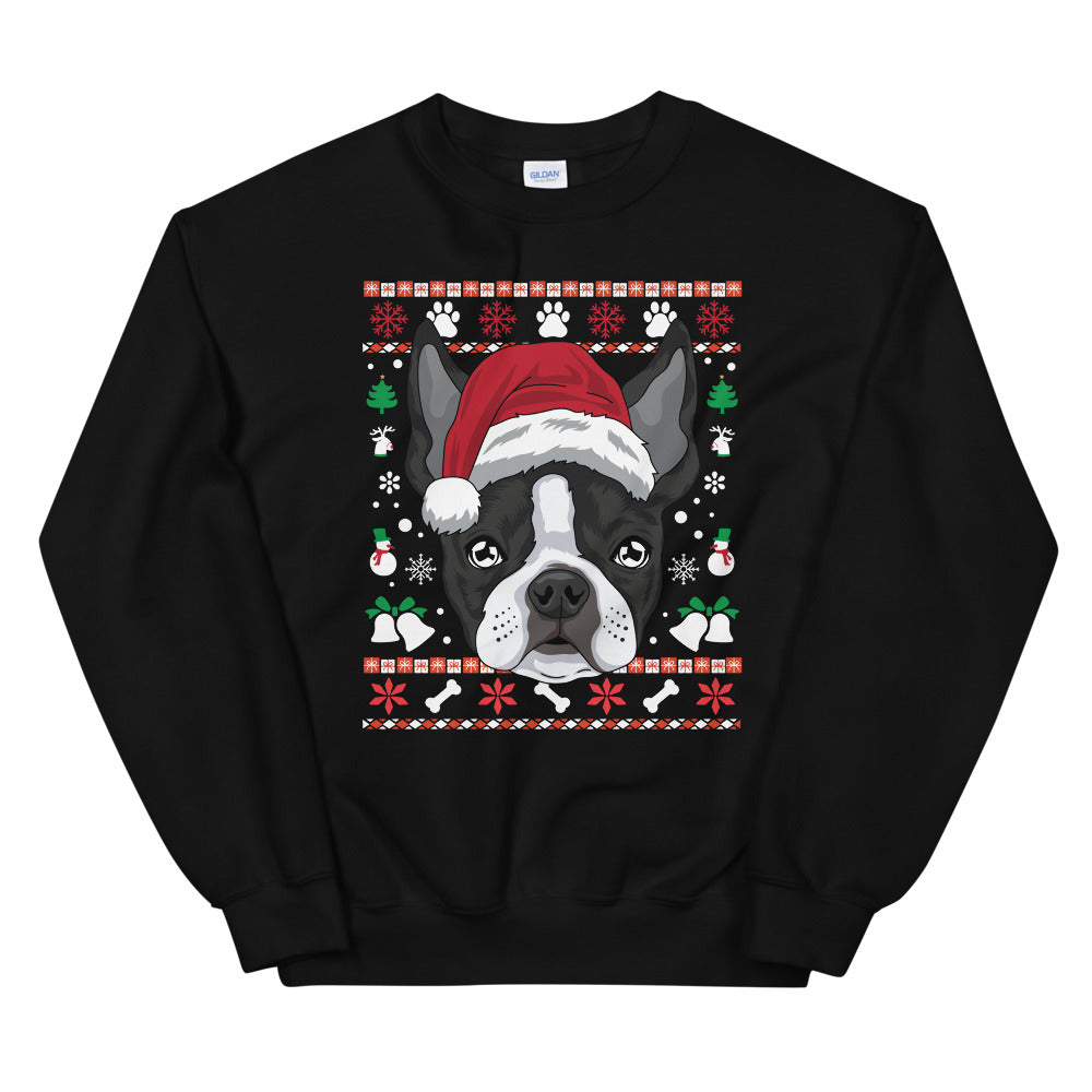 Ugly Christmas Boston Terrier Sweatshirt