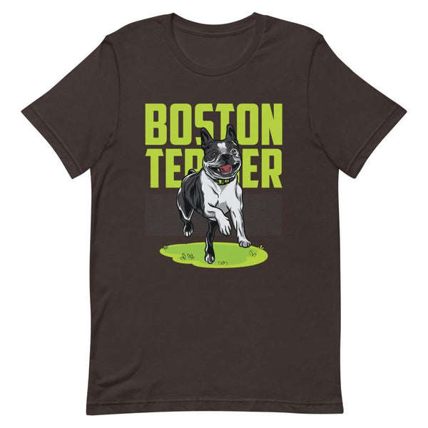 Happy Boston Terrier Running - Unisex T-Shirt - Boston Terrier World