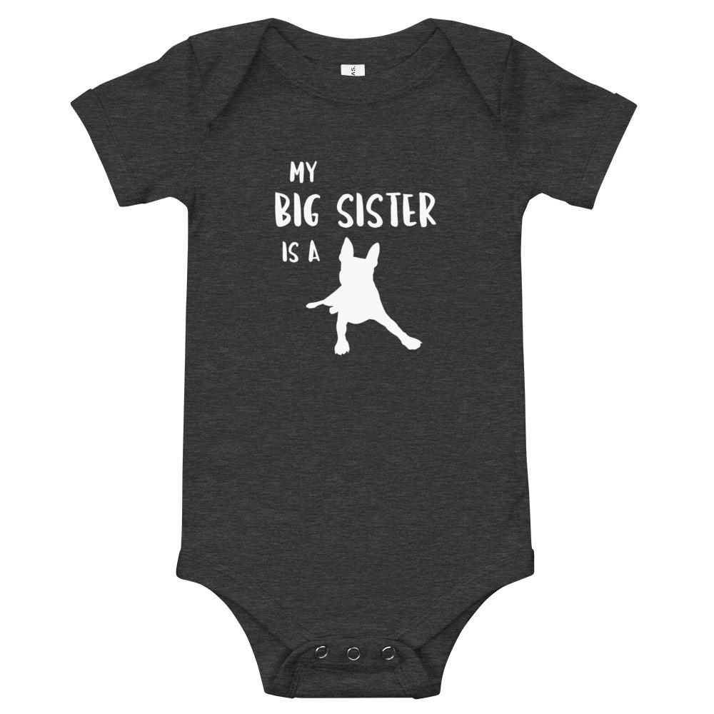 My Big Sister Is A Boston Terrier - Baby Onesie - Boston Terrier World