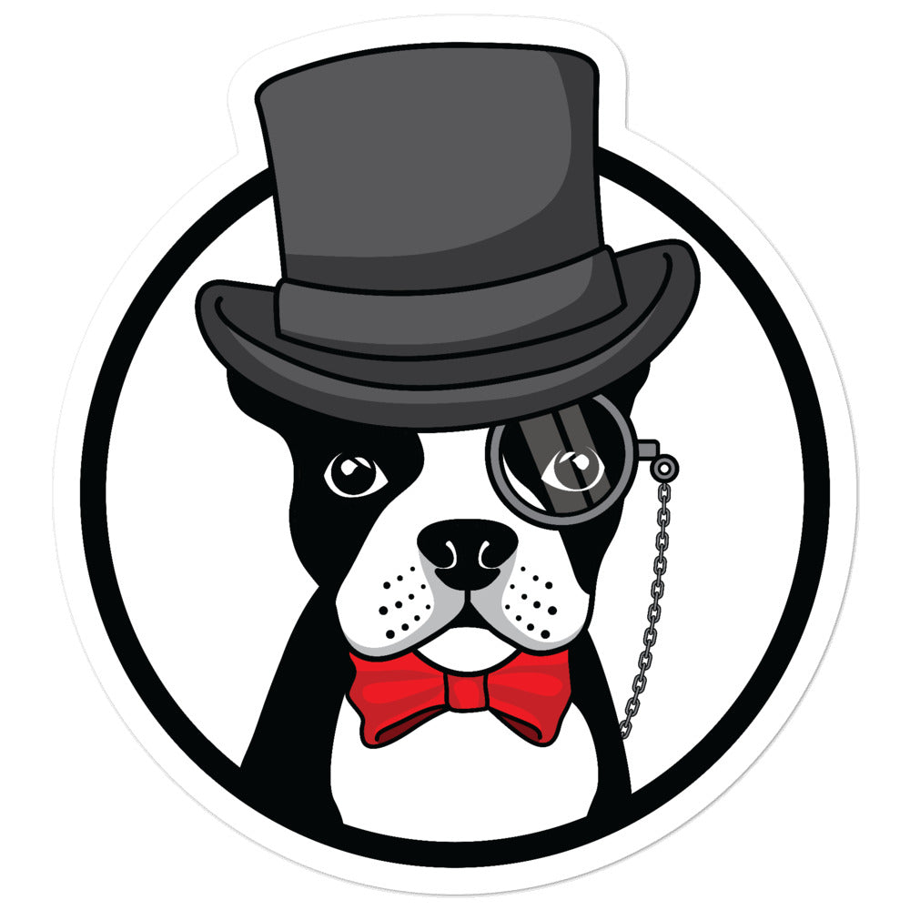 The Gentleman Boston Terrier Sticker