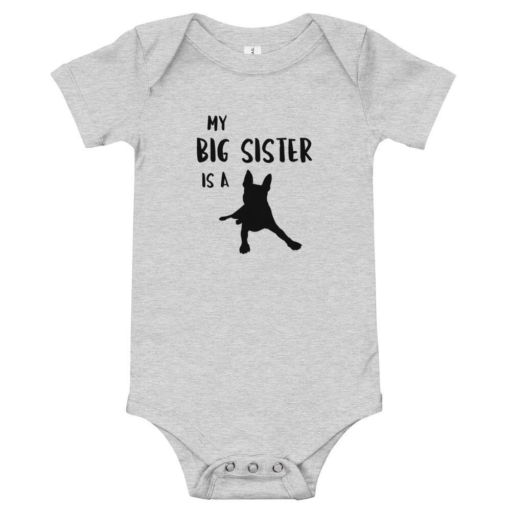 My Big Sister Is A Boston Terrier - Baby Onesie - Boston Terrier World