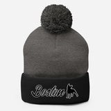 Boston Terrier Pom-Pom Beanie