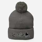 Boston Terrier Pom-Pom Beanie