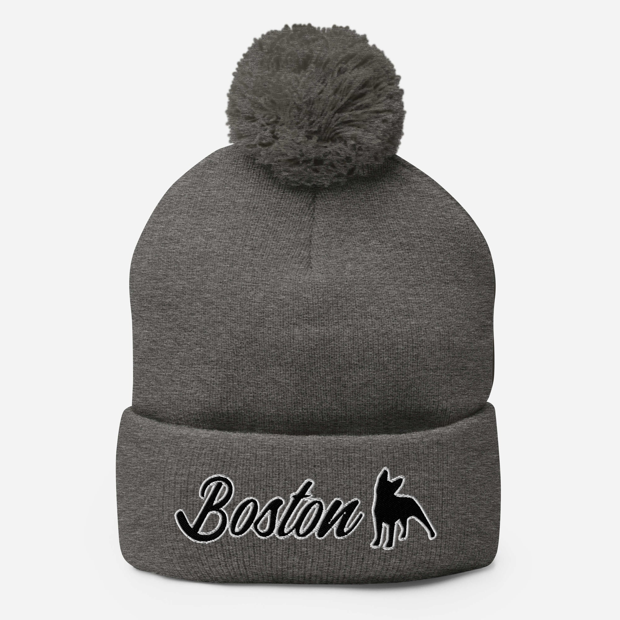 Boston Terrier Pom-Pom Beanie