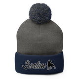 Boston Terrier Pom-Pom Beanie