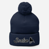 Boston Terrier Pom-Pom Beanie