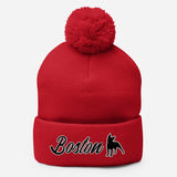 Boston Terrier Pom-Pom Beanie