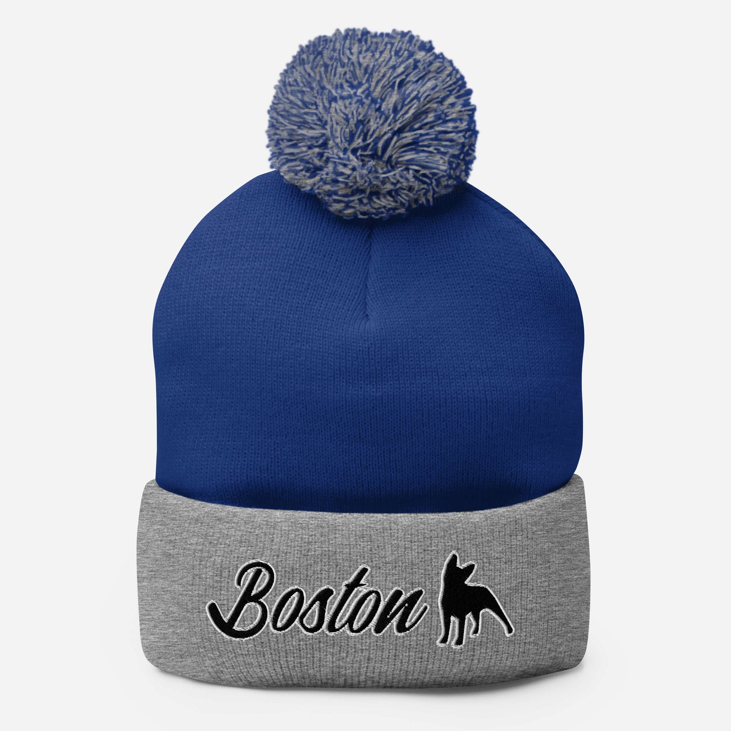 Boston Terrier Pom-Pom Beanie