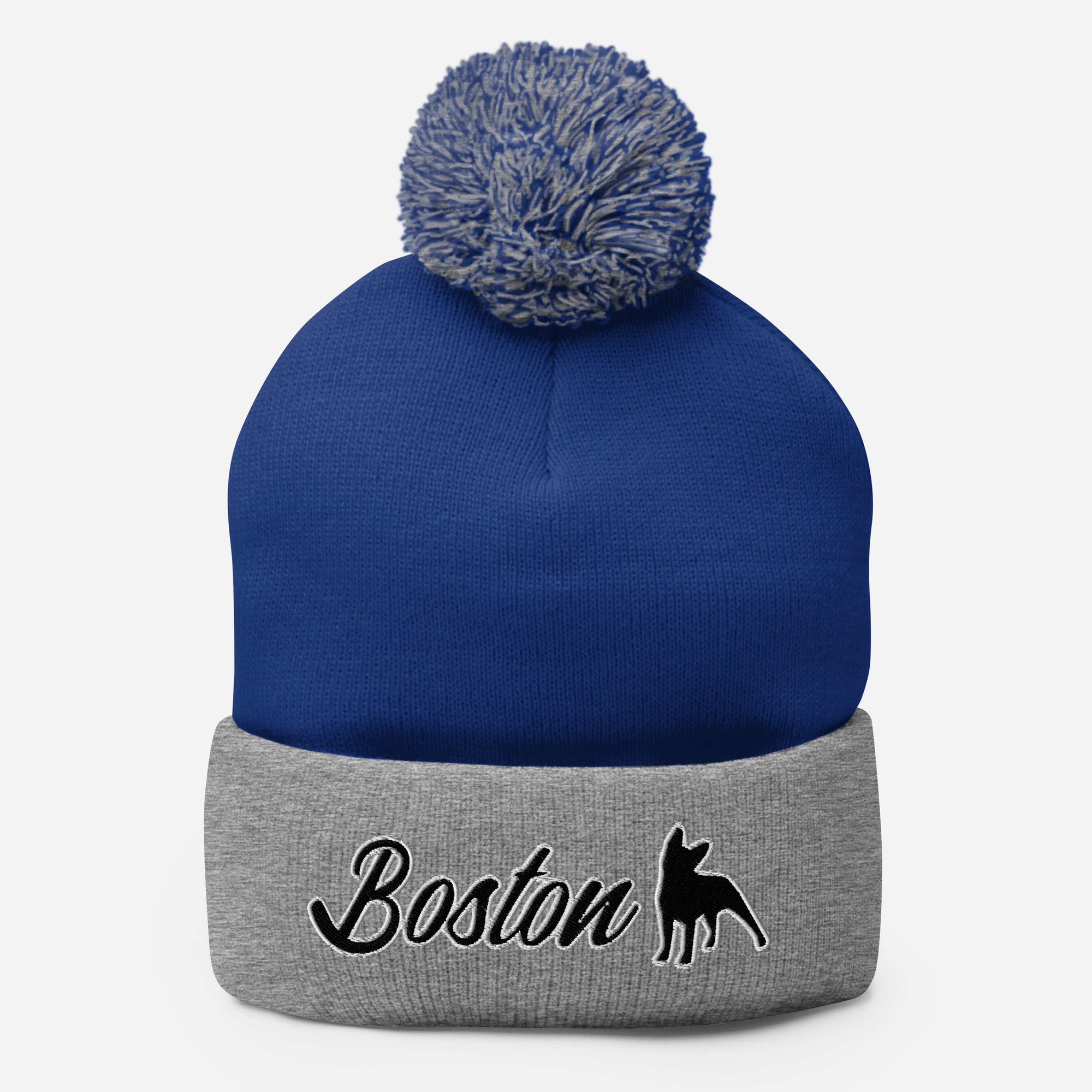 Boston Terrier Pom-Pom Beanie