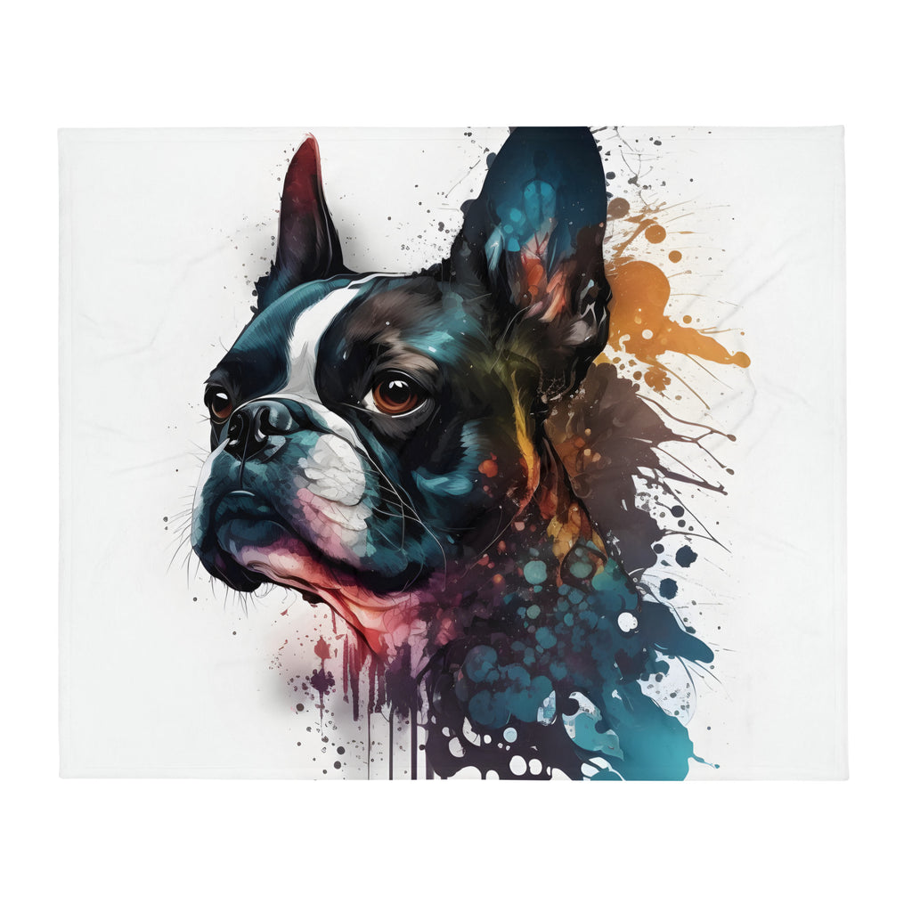 Boston Terrier Art on Blanket