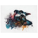 Boston Terrier Art on Blanket