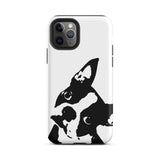 Boston Terrier Head Tilt Tough iPhone case - White