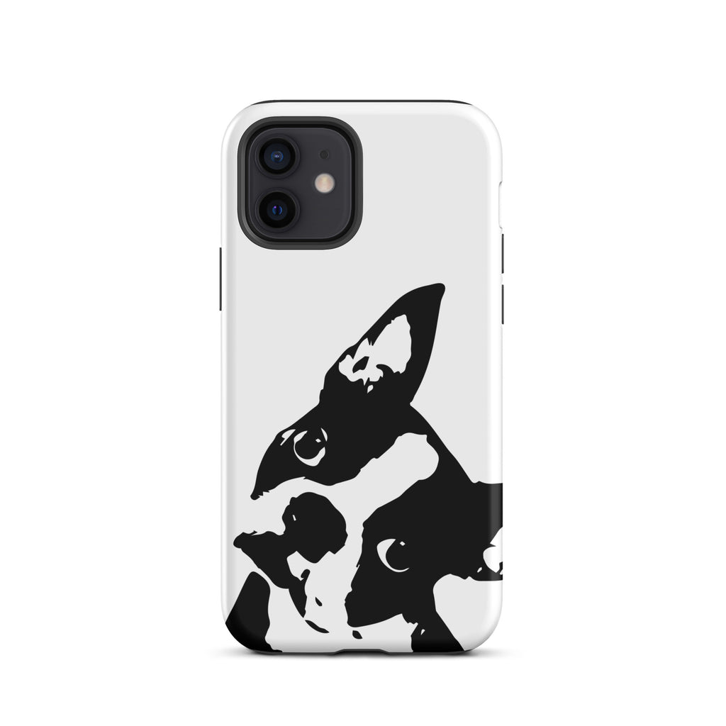 Boston Terrier Head Tilt Tough iPhone case - White