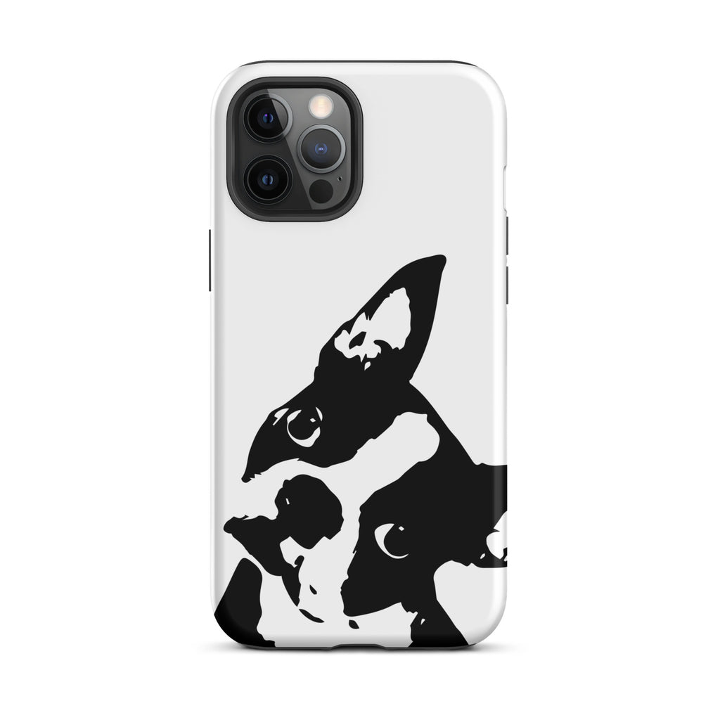 Boston Terrier Head Tilt Tough iPhone case - White