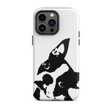 Boston Terrier Head Tilt Tough iPhone case - White