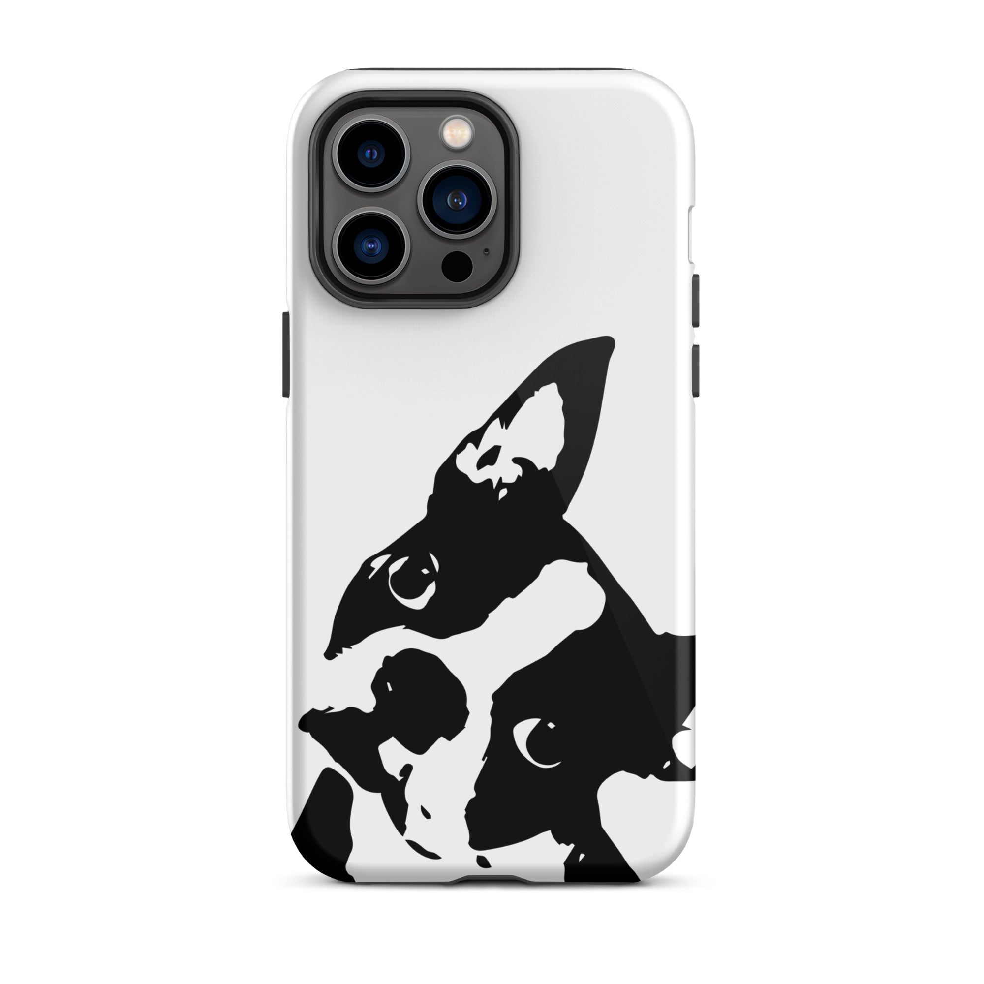 Boston Terrier Head Tilt Tough iPhone case - White
