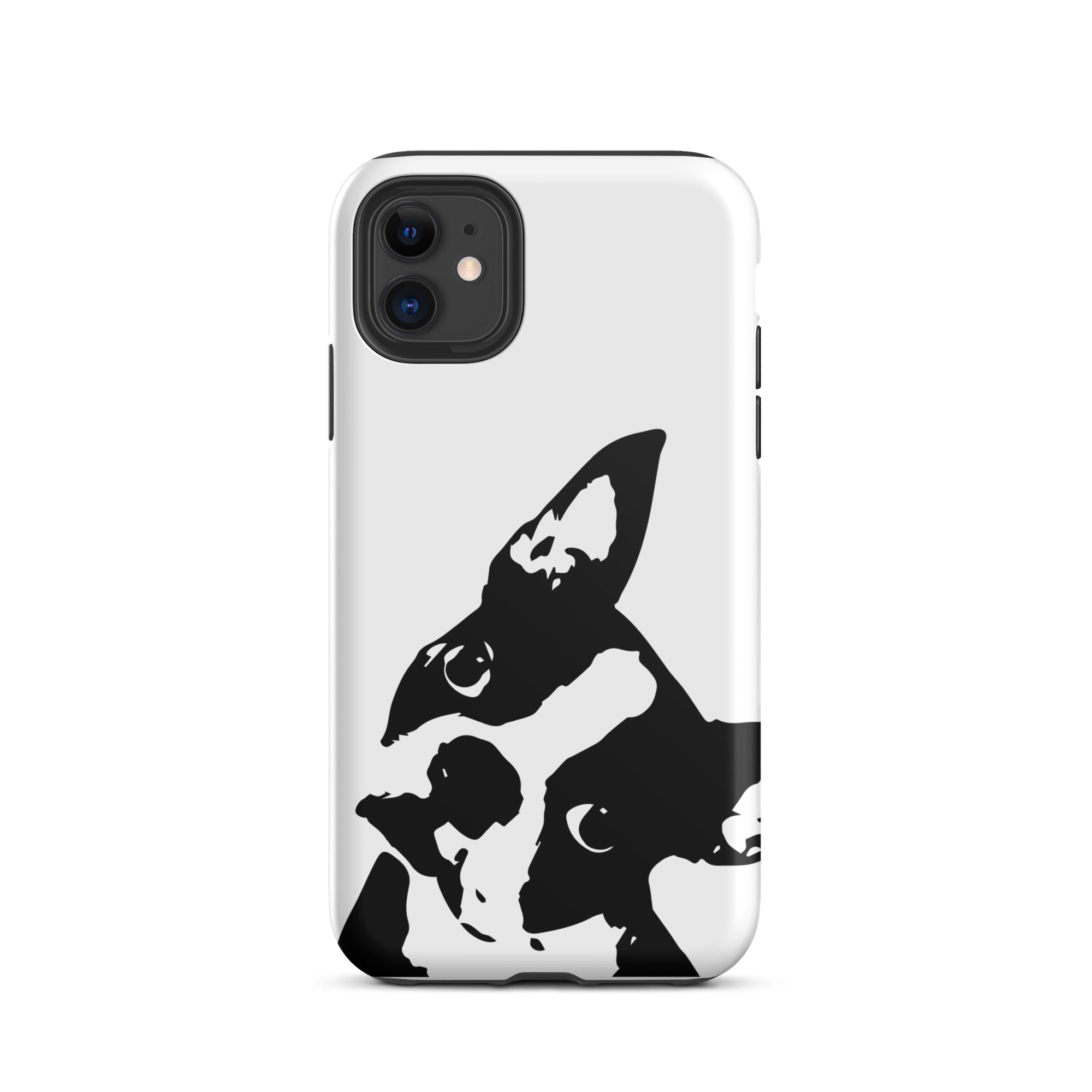 Boston Terrier Head Tilt Tough iPhone case - White