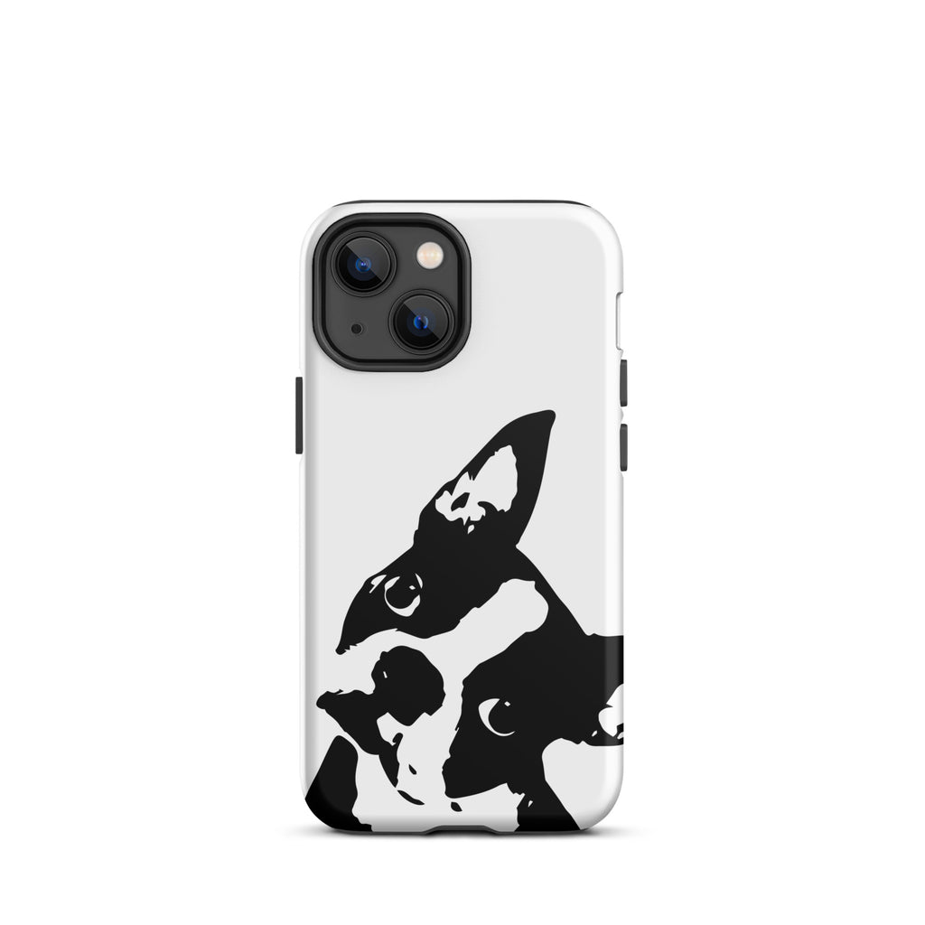 Boston Terrier Head Tilt Tough iPhone case - White