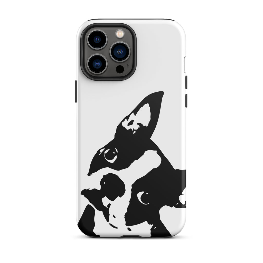 Boston Terrier Head Tilt Tough iPhone case - White