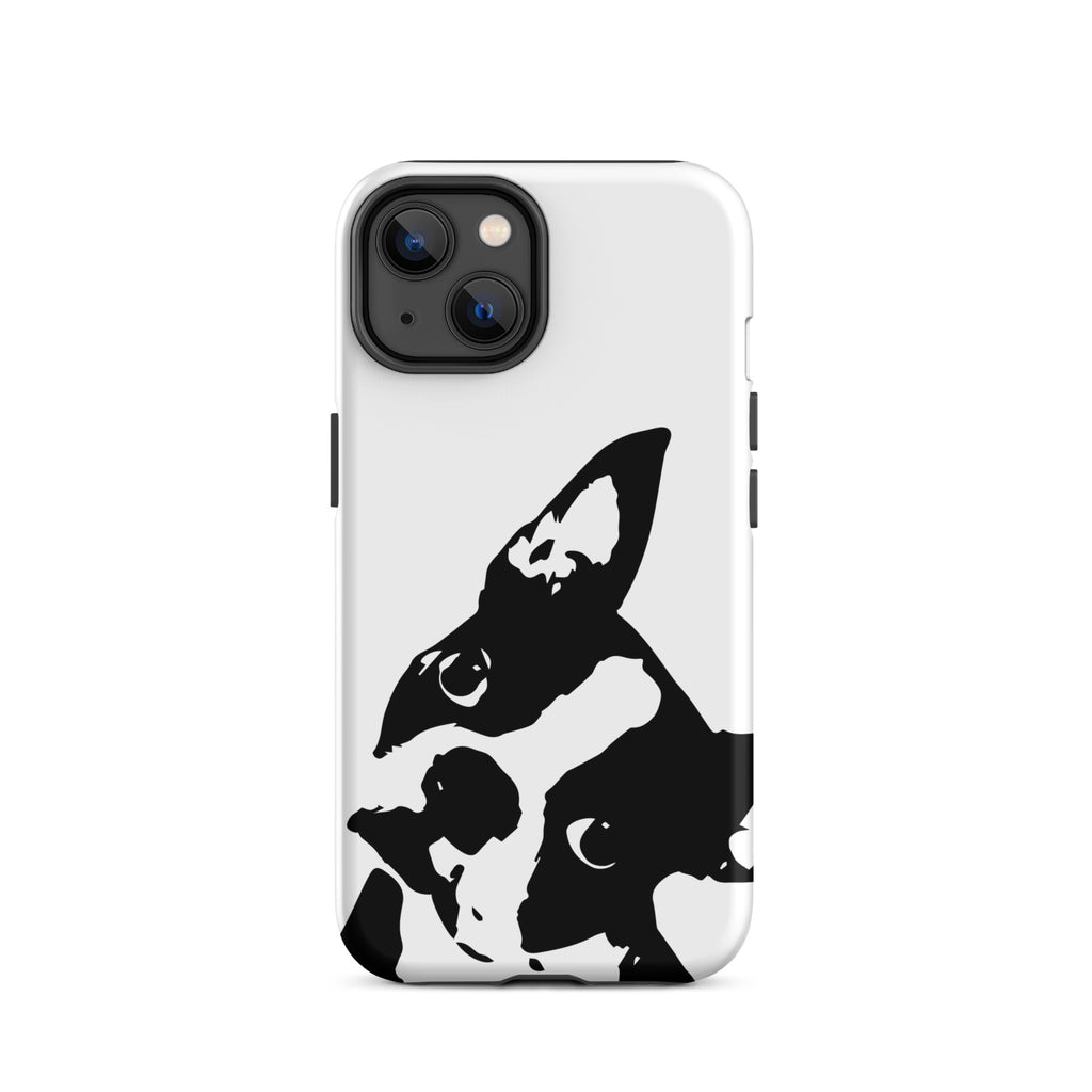 Boston Terrier Head Tilt Tough iPhone case - White