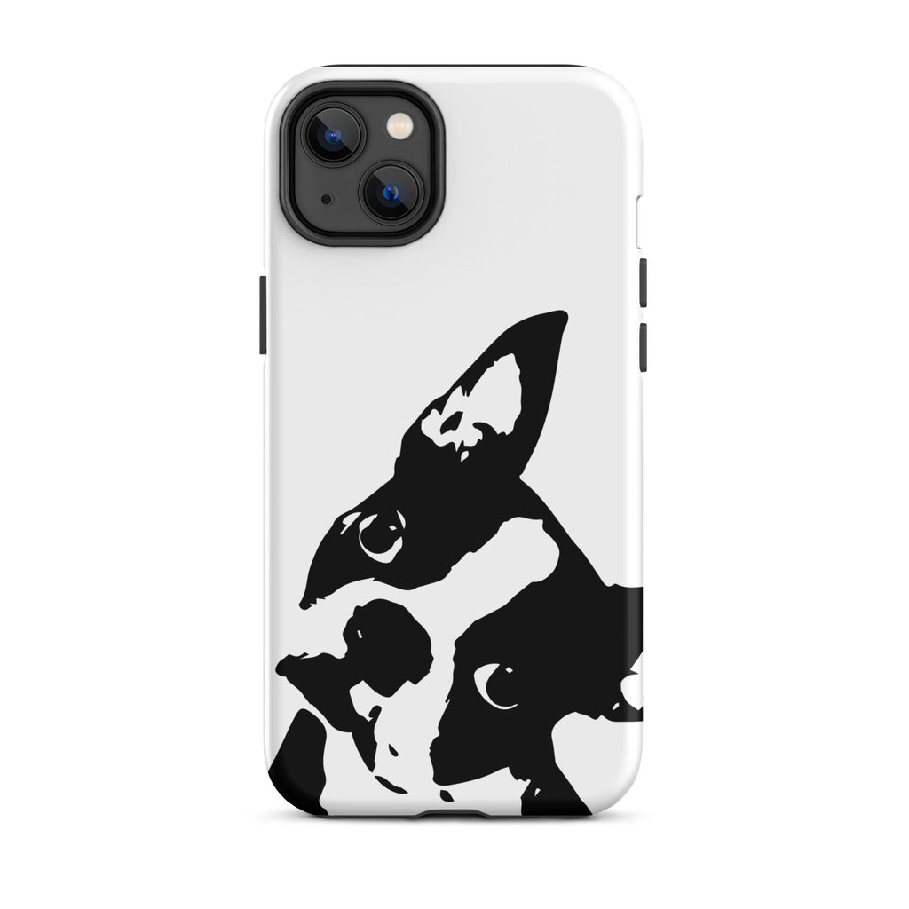 Boston Terrier Head Tilt Tough iPhone case - White