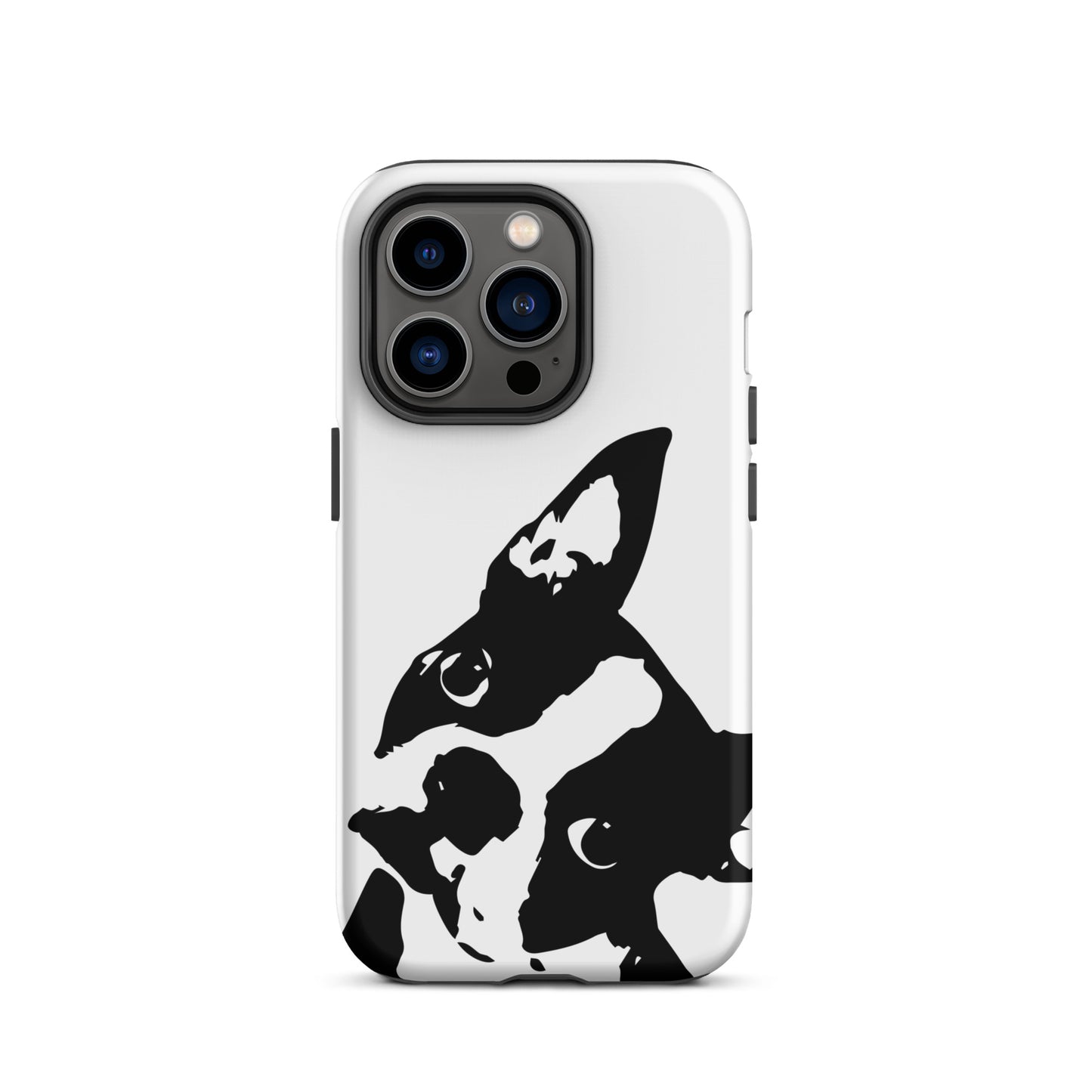 Boston Terrier Head Tilt Tough iPhone case - White