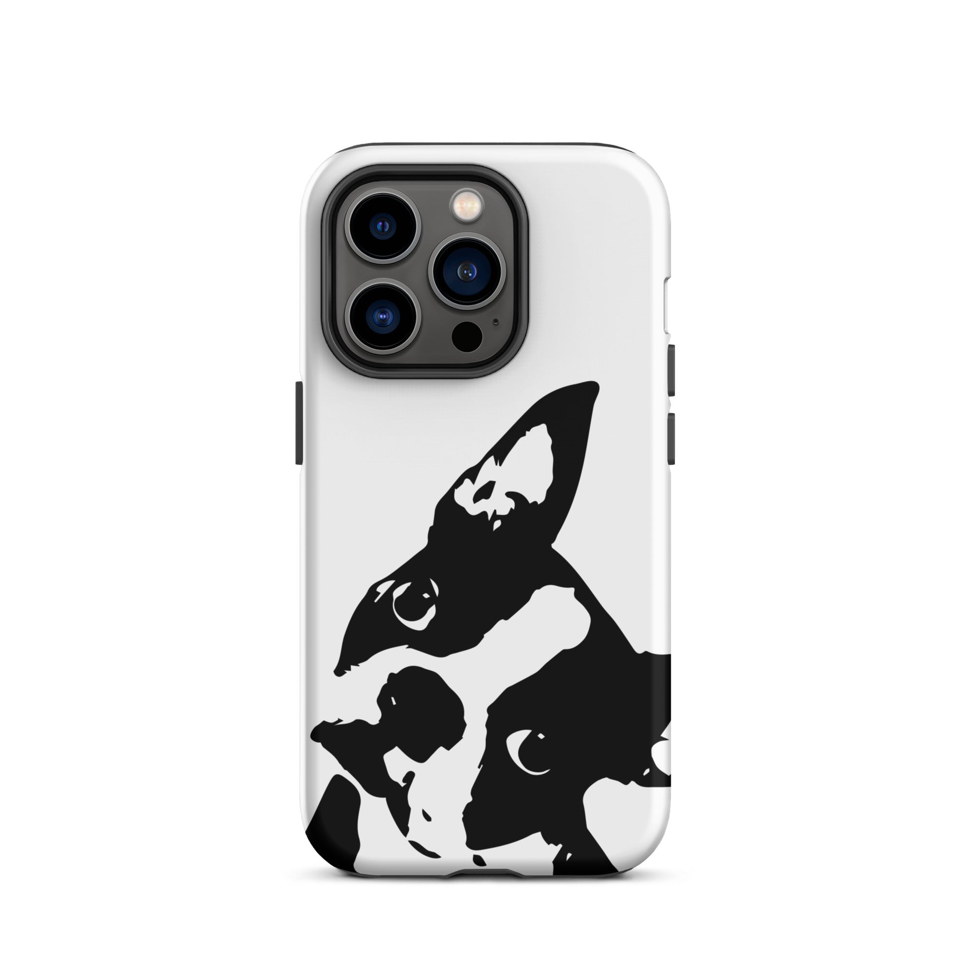 Boston Terrier Head Tilt Tough iPhone case - White
