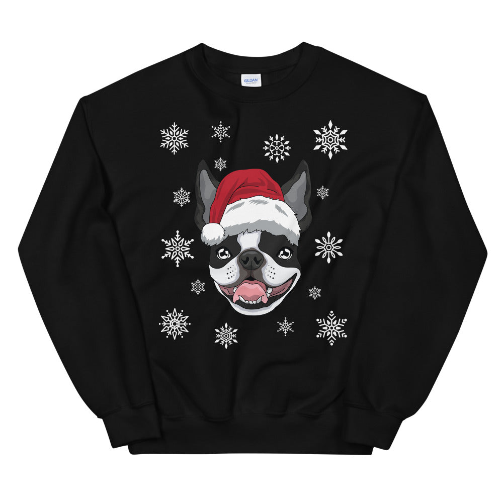 Christmas Flakes Boston Terrier Sweatshirt