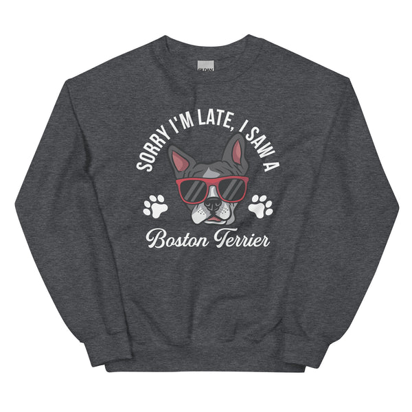 Sorry I'm Late, I Saw A Boston Terrier Sweatshirt