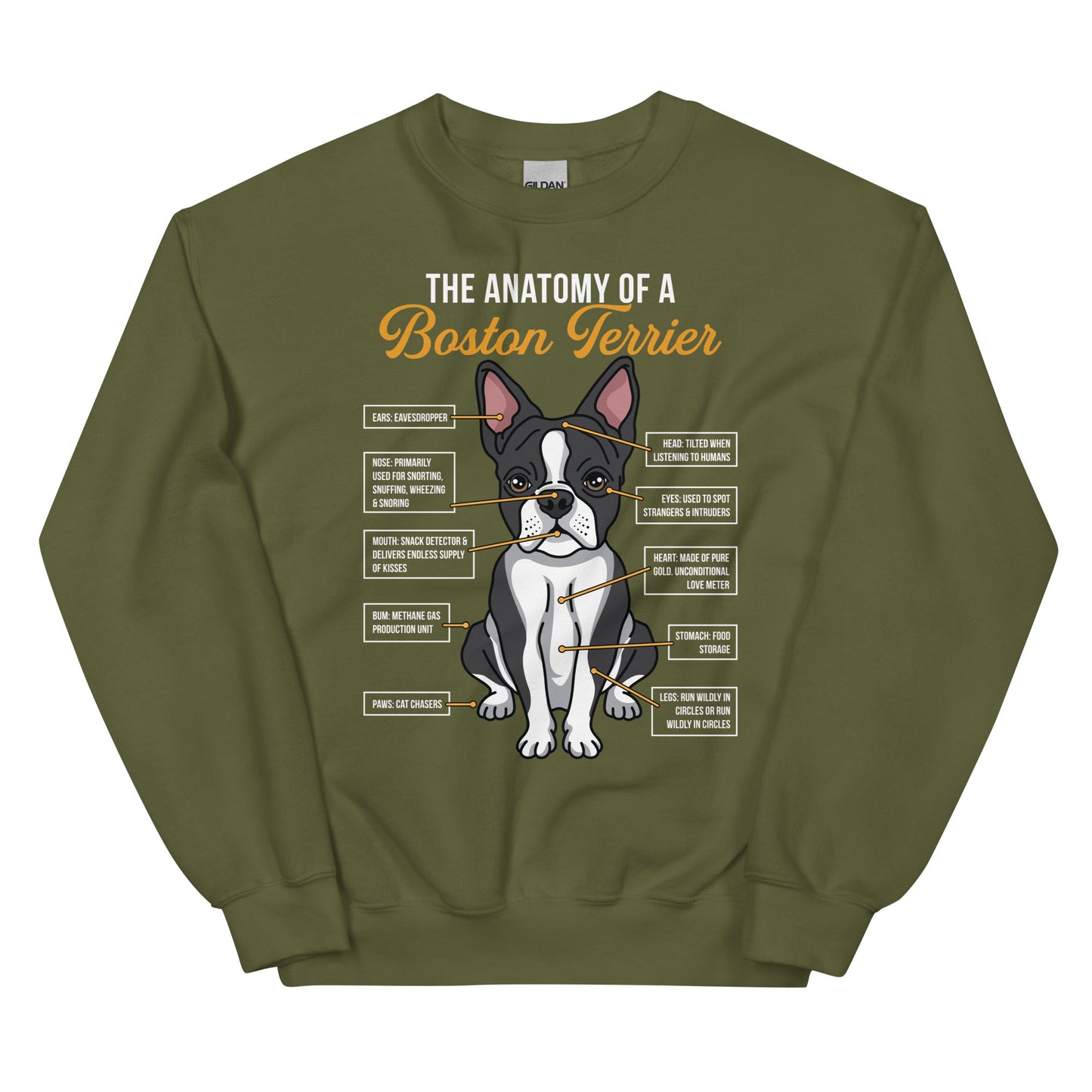 The Anatomy Of A Boston Terrier Sweatshirt