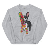 Floral Boston Terrier Unisex Sweatshirt