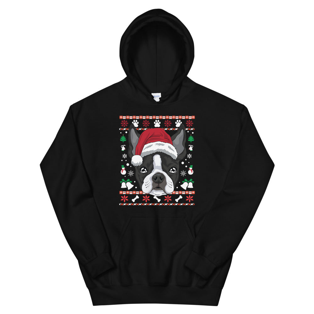 Ugly Christmas Boston Terrier Hoodie
