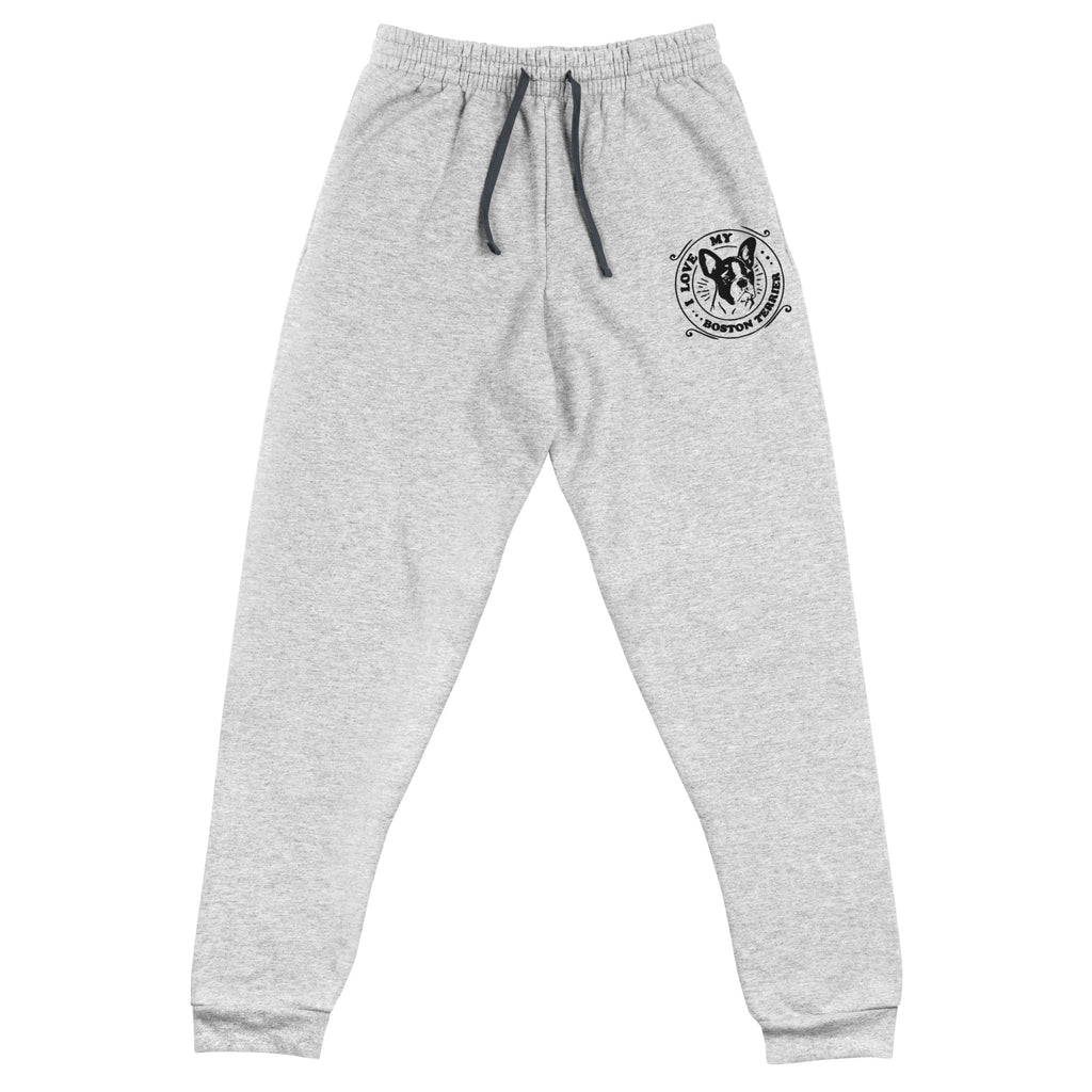 I Love My Boston Terrier Embroidered Joggers