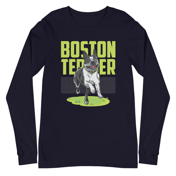 Happy Boston Terrier Unisex Long Sleeve