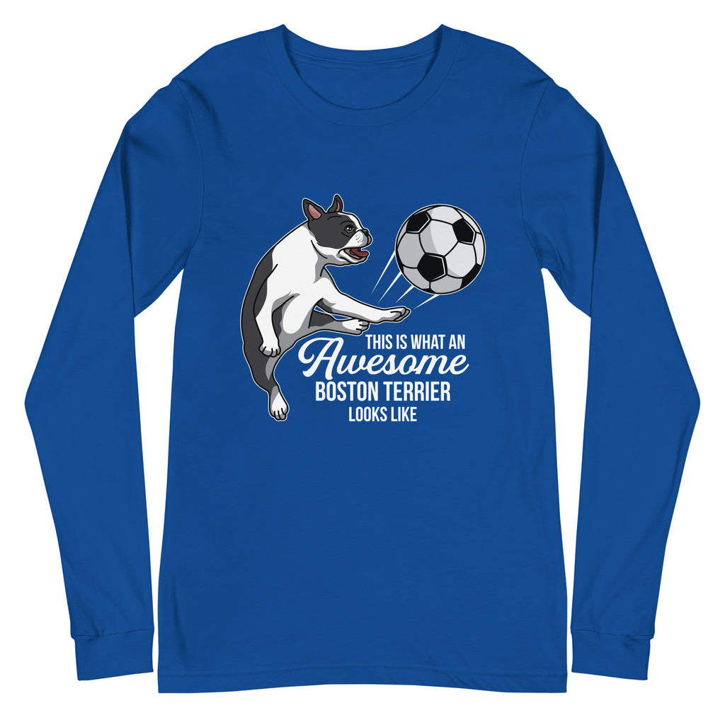 Soccer Boston Terrier Long Sleeve Tee