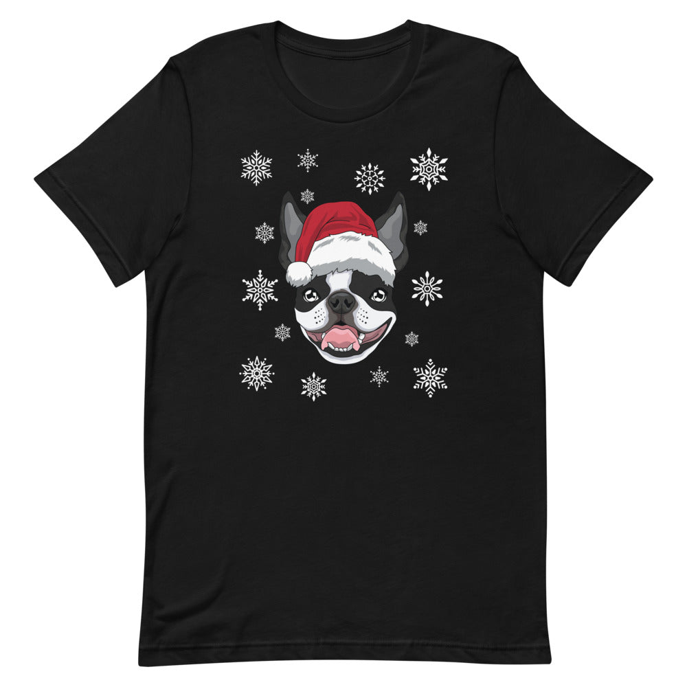 Christmas Flakes Boston Terrier T-Shirt