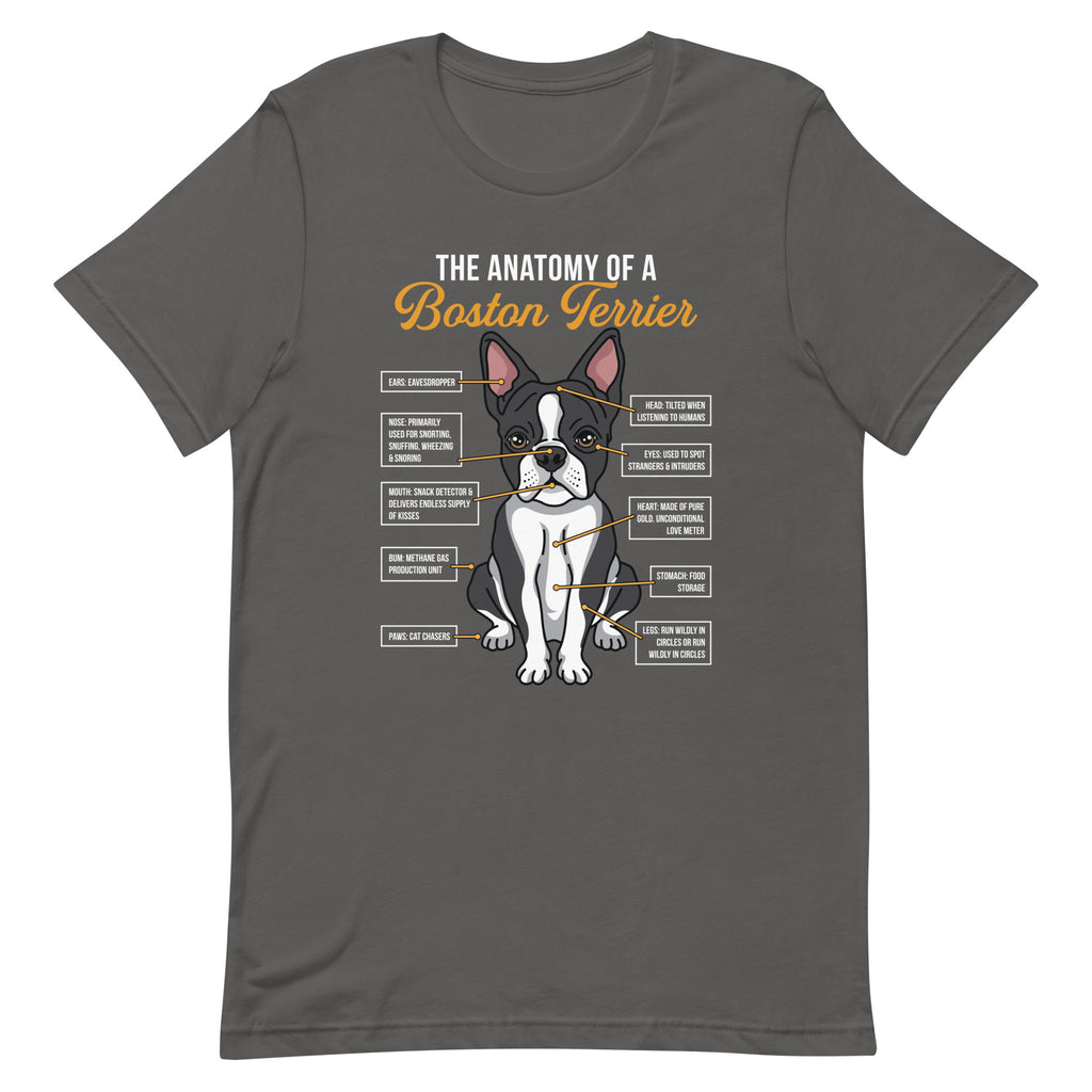 The Anatomy Of A Boston Terrier Unisex T shirt Boston Terrier World