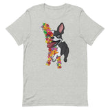 Floral Boston Terrier Unisex t-shirt