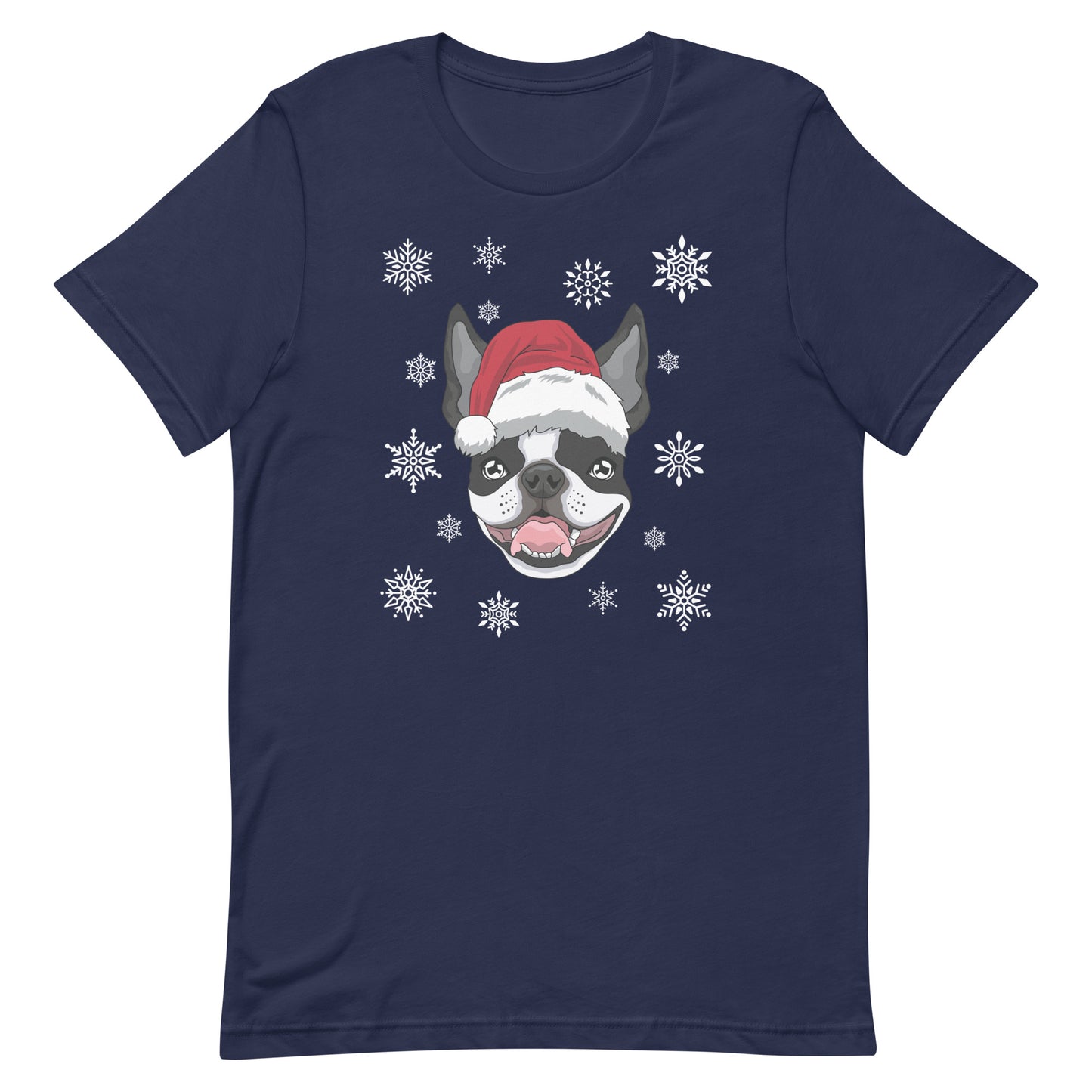 Christmas Flakes Boston Terrier T-Shirt