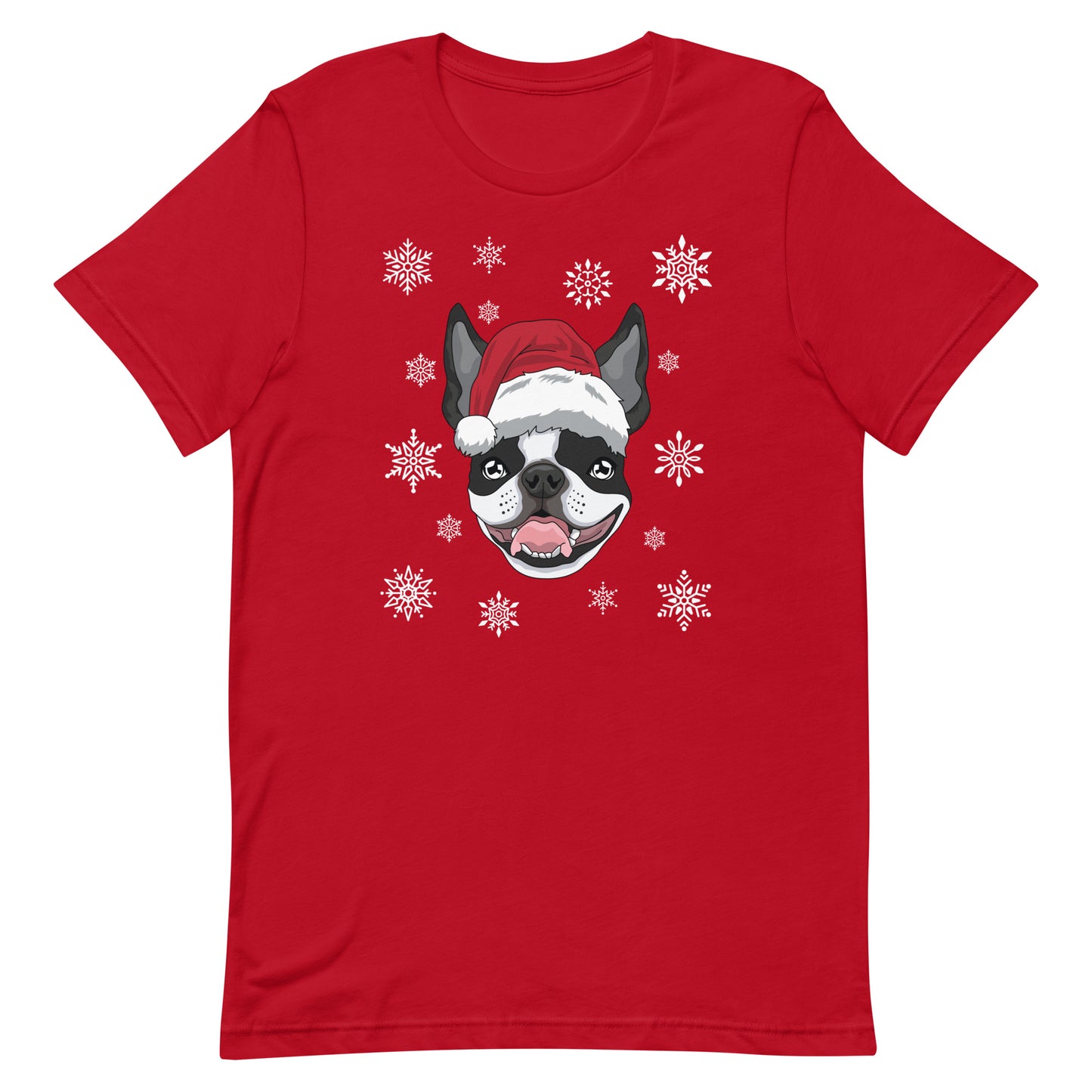 Christmas Flakes Boston Terrier T-Shirt