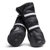 Winter Dog Boots Set Long Snow Boots That Stay On Boston Terrier Boots - Black