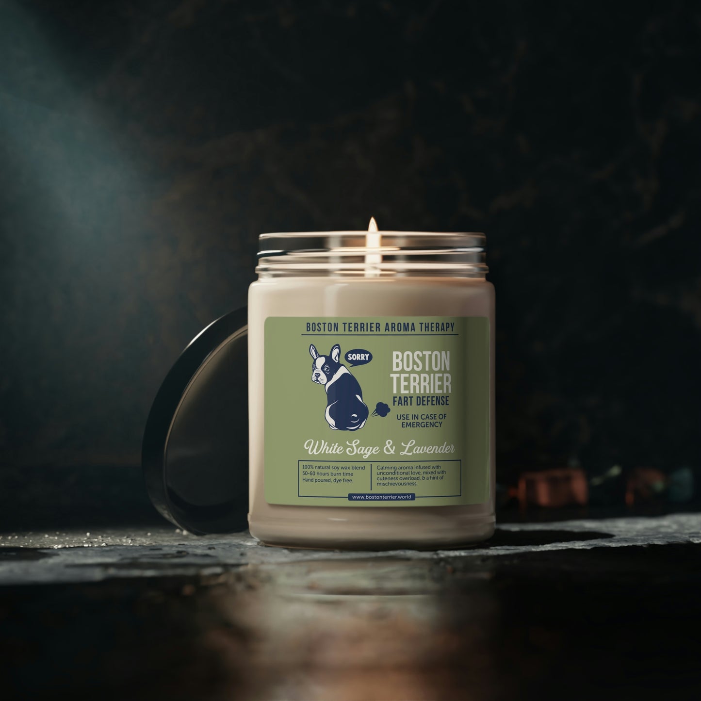 White Sage & Lavender Candle - Boston Terrier Aroma Therapy